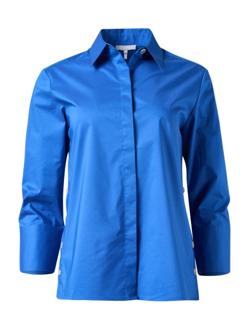 Stylish Blue Stretch Cotton Maxine Shirt for Everyday Wear