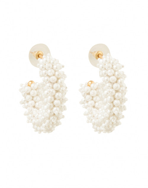 Stylish Taylor Mini Hoop Earrings in White and Gold