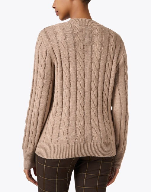 Burgess Monaco Style Beige Cotton Cashmere Blend Women's Sweater for Week - to - Weekend Wear