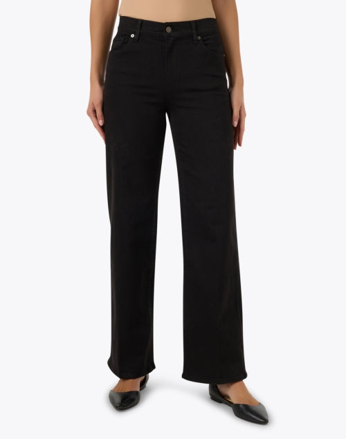 Frame's Stylish Black Wide Leg Stretch Slim Jeans