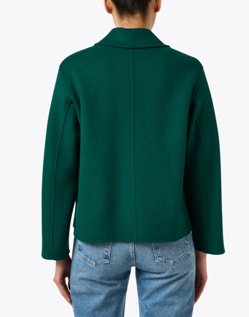 Stylish Green Wool Blend Short Jacket for Weekend Wardrobe