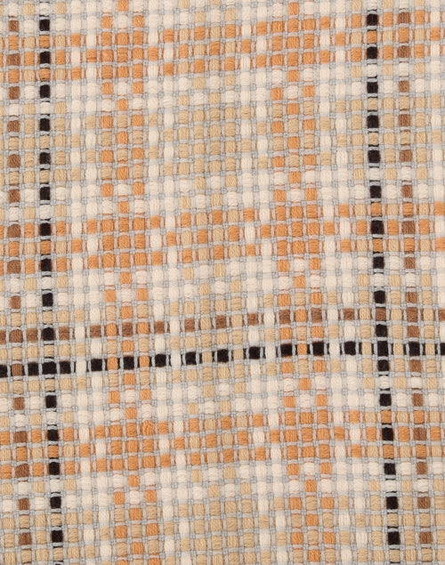 Luxurious Beige Multi - Patterned Plaid Wool - Cashmere Scarf