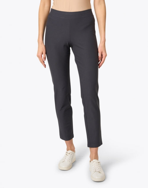 Eileen Fisher Graphite-colored Stretchable Crepe Material Slim-fit Ankle Pants for Everyday Wear