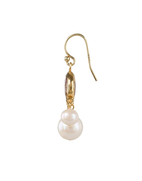 Stylish Red Zebra Jasper and Pearl Drop Earrings for All-Day Wear
