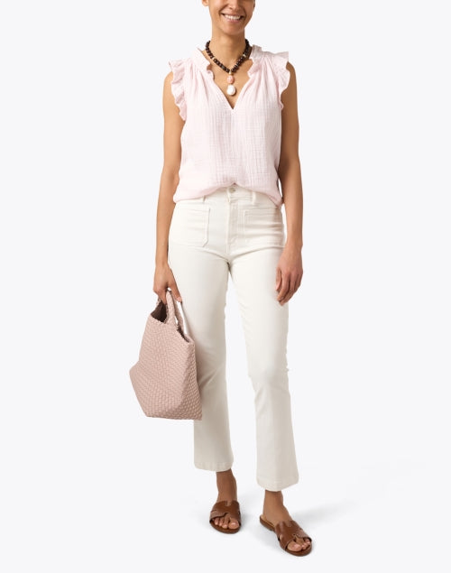 Xirena Women's Sweet Pink Cotton Gauze Sleeveless Summer Top