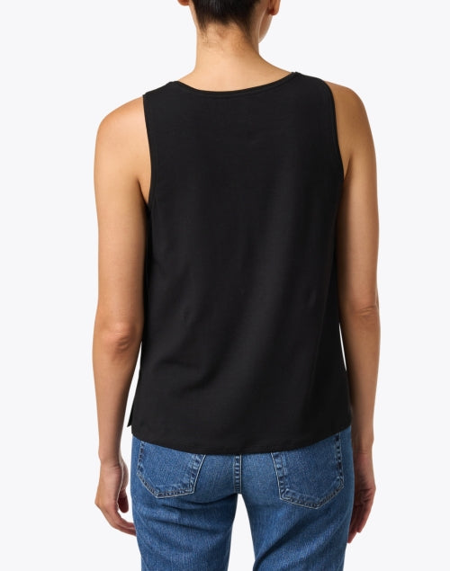 Stylish Black Stretch Jersey Knit Sleeveless Tank Top