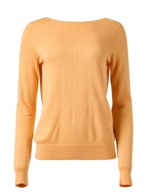 Stylish Orange Cashmere Boatneck Sweater for All Seasons