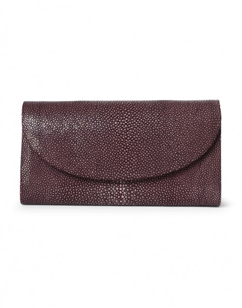 Baby-Sized Grande Merlot-Colored Stingray Leather Clutch Bag