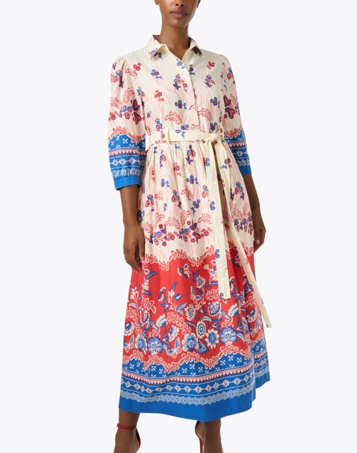 Banjanan's Feminine Marlene Cotton Shirt Dress with Artistic Prints