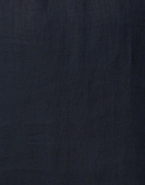 Stylish Navy Linen Midi Shirt Dress for Warm Weather