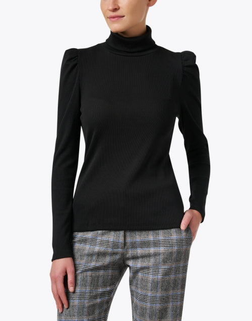 Soft Pima Cotton Black Cedar Turtleneck Long - Sleeve Top for Cooler Months