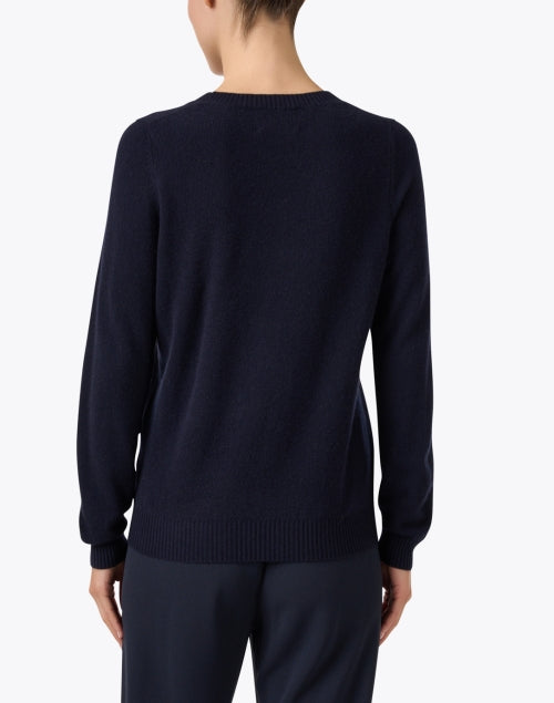 Navy Blue Luxury 100% Cashmere Dorita Pullover Sweater