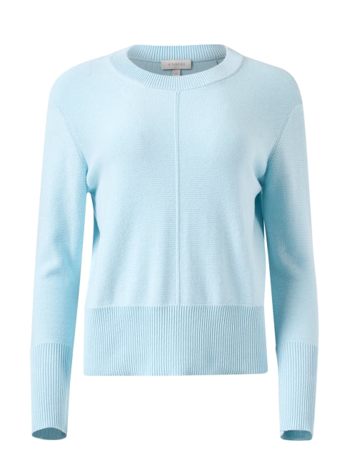 Stylish Opal Blue 100% Cotton Spring Sweater for a Chic Look