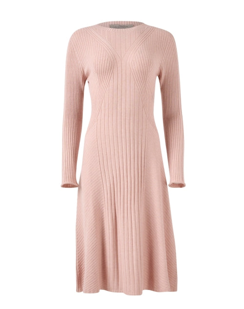Stylish Pink Women's Cashmere Wool Blend Knit A-Line Dress