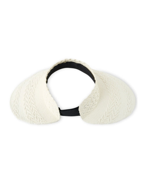 Elegant Handwoven Redwood White Braided Visor for Summer