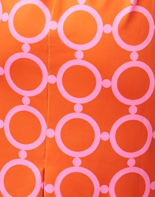 Comfortable Pink and Orange Printed Jersey Cotton Dress for Resort