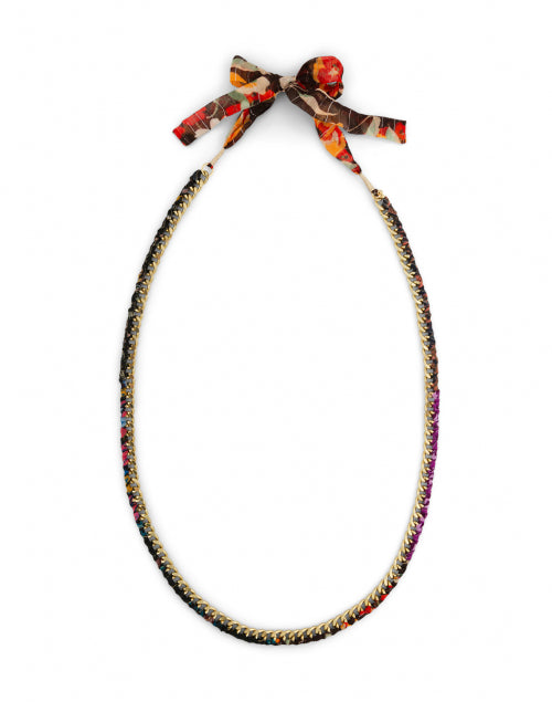 Fashionable Curb-Style Floral Printed Chain Necklace for Women