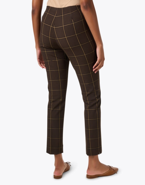 Annie Brown Windowpane Pattern Pull - On Straight - Leg Women's Trousers