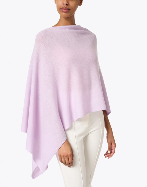 Soft Lavender Cashmere Poncho - Ruana Style Shawl