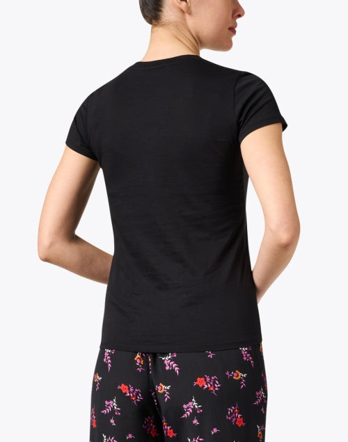 Stylish Comfortable Black Pure Cotton Short-Sleeved Crew Neck T-Shirt
