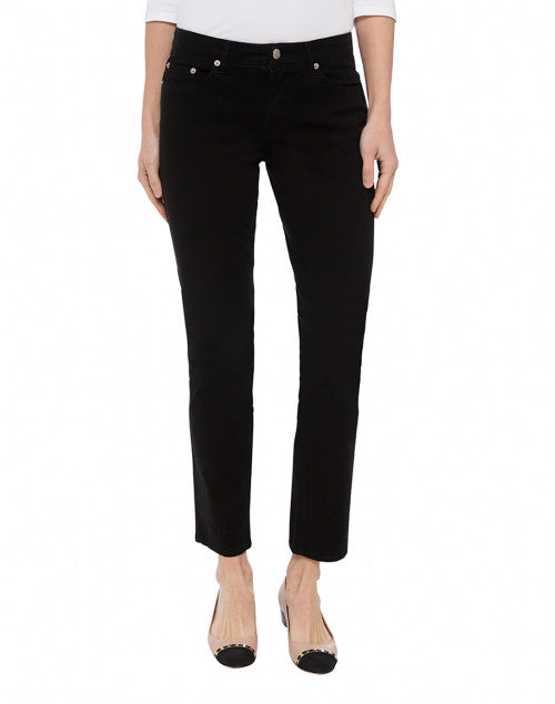 Black Lightweight Stretch Cotton Twill Tapered Leg Jeans