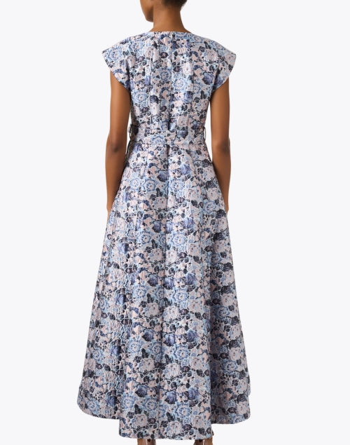 Stylish Olivia Lavender Floral Jacquard A - Line Occasion Dress