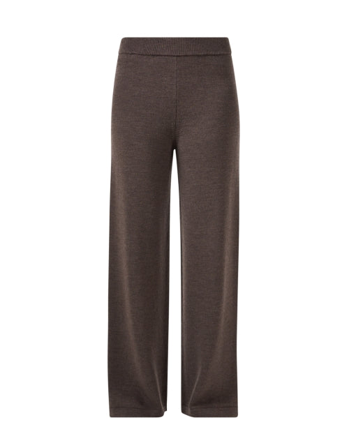 Stylish Epopea Pull - on Brown 100% Wool Wide - Leg Pants