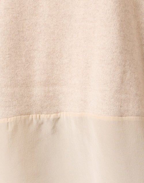 Beige Greenport Luxury Cashmere Lightweight Knit Top for Spring and Summer