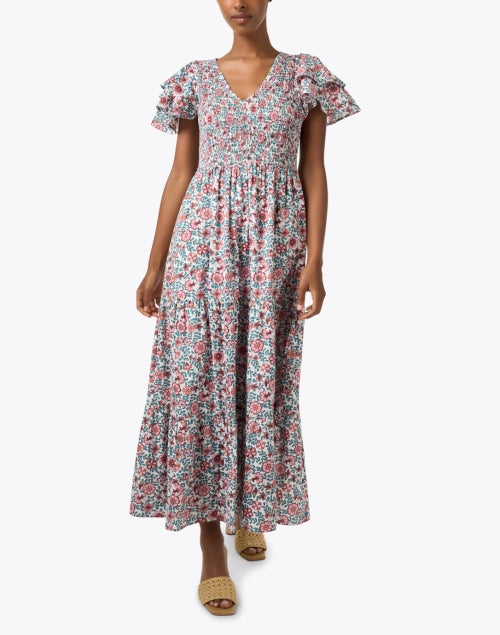 Ira Women's Multi - Floral Printed 100% Cotton Maxi Dress for Getaways