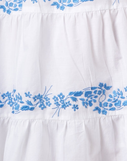 Isabel's Elegant White Cotton Embroidered Summer Dress