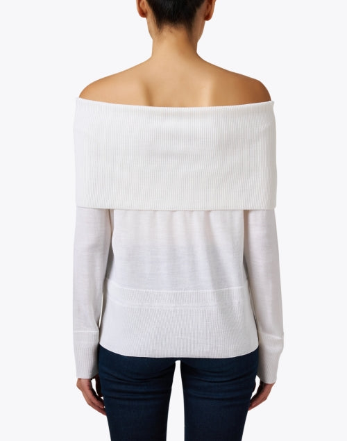 Max Mara Leisure Tiglio Off - The - Shoulder Lightweight White Wool Sweater for Women