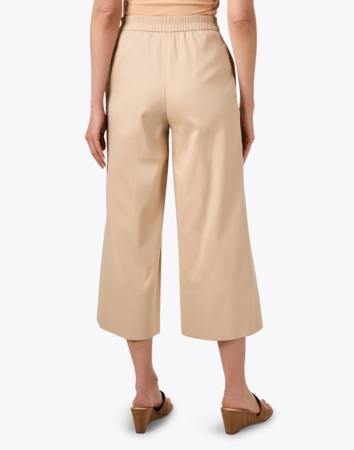 Beige Stretch Wide Leg Cropped Ankle Pants by Joseph