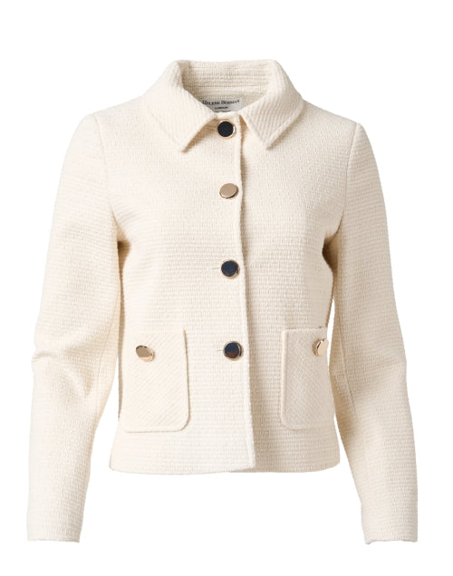 Helene Berman Ivory Short Gold-Buttoned Greta Jacket