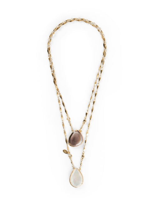 Mother of Pearl Stone Scapulaire Style Everyday Necklace