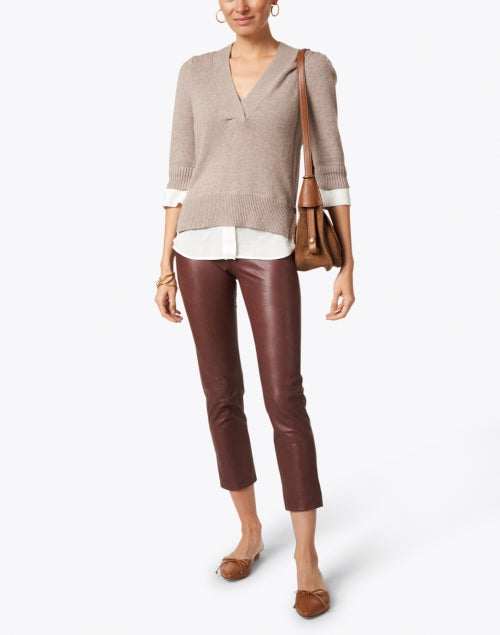 Stylish Philippe Brown Suede Shoulder Handbag