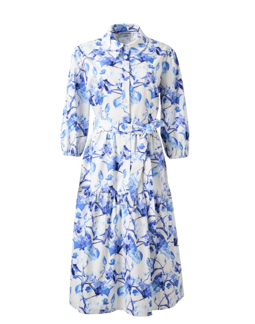 Stylish Cassie Blue Cotton Floral Print Ladies' Dress