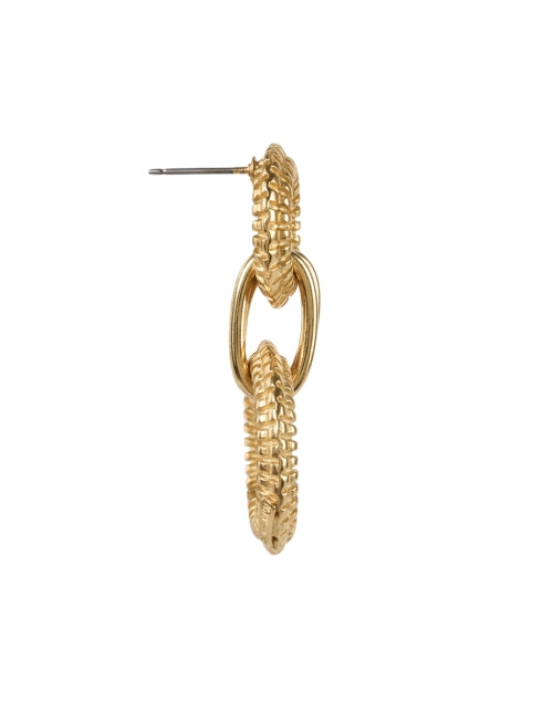 Gorgeous Gold Textured Drop Link Fashion Earrings for Everyday Use