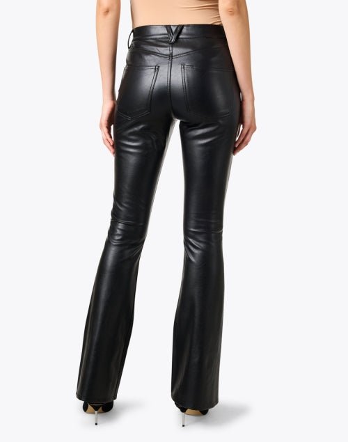 Veronica Beard's Stylish Black Faux Leather High-Rise Flare Pants