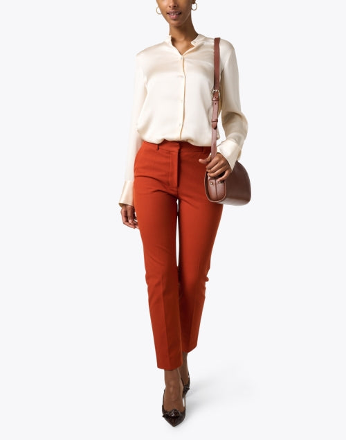 Coleman Orange Stretch Gabardine Slim - Leg Tailored Trousers