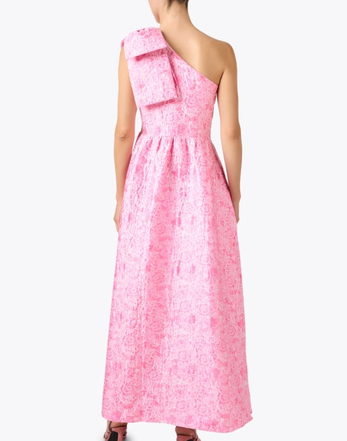 Caroline Women's Pink Jacquard One - Shoulder Party Dress