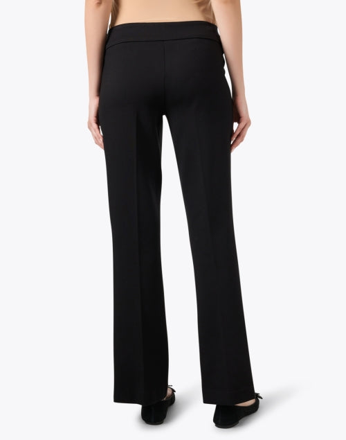 Stylish Black Ponte Material Flare Leg Women's Pants