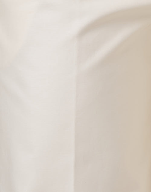 Maggie Ivory Cotton Poplin Wide - Leg Trousers with Side Zipper