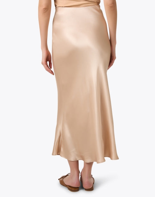 Chloe Soft Gold Satin Midi Skirt for the New Season