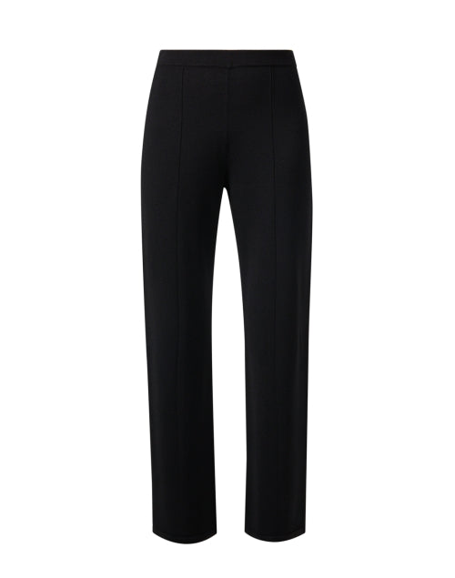 Black Lightweight Stretch Knit Wide Leg Pants for All - Day Comfort
