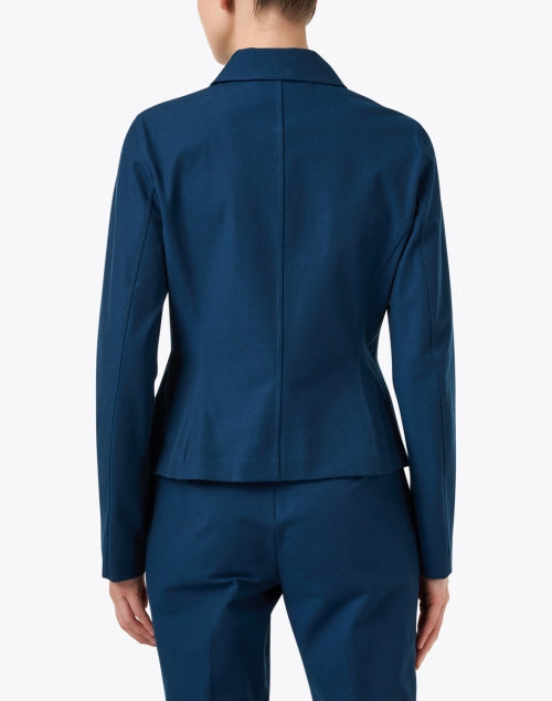 High - quality Cotton Stretch Blend Lido Blue Zip - front Jacket
