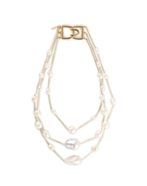 Stunning Gold Pearl Multi - Strand Fashion Necklace by Kenneth Jay Lane