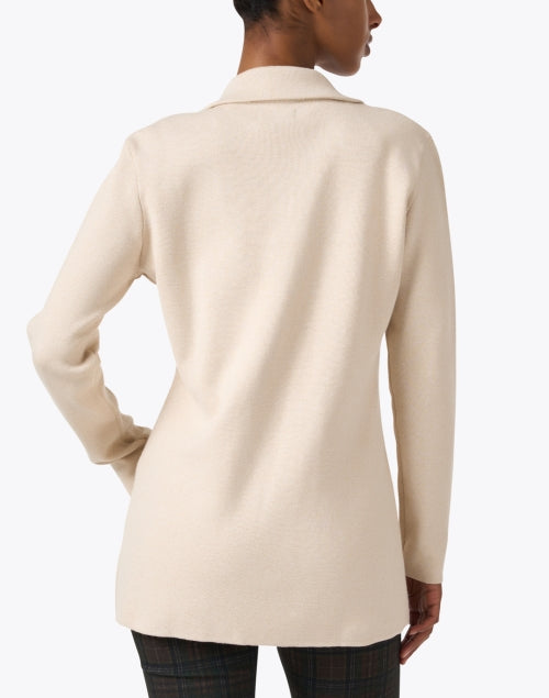 Stylish Milan Cream Cotton - Cashmere Double - Breasted Coat