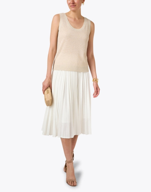 Kobi Halperin Heidi Beige Women's Sleeveless Knit Sweater Top