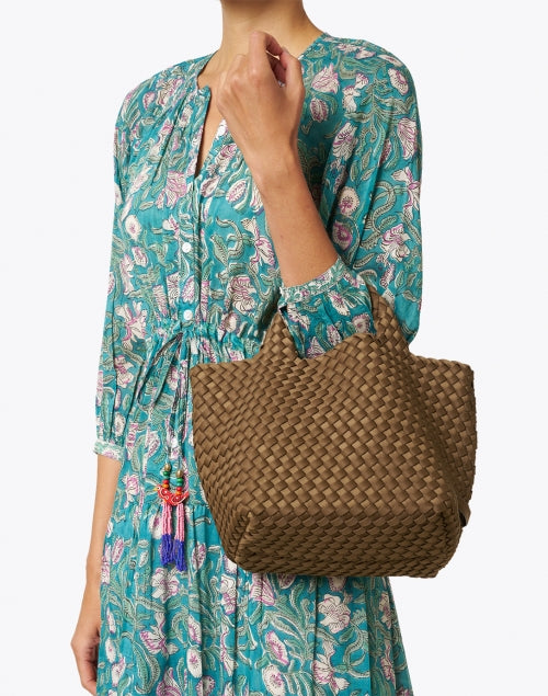 Small Solid Mink Brown Handwoven Handbag Inspired by St. Barths