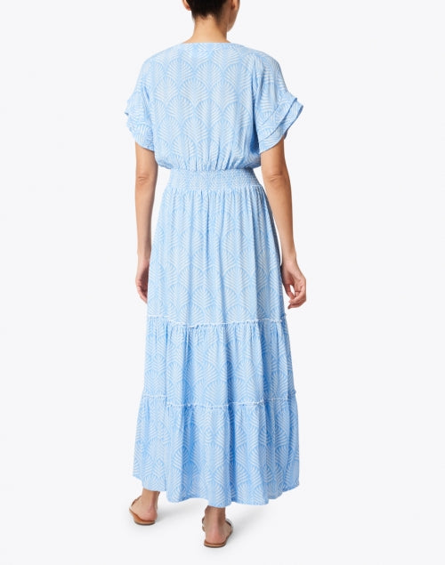 Christina Periwinkle Palm-Printed Midi Dress for Week-to-Weekend Style